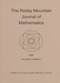 Rocky Mountain Journal Of Mathematics