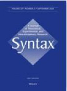 Syntax-a Journal Of Theoretical Experimental And Interdisciplinary Research