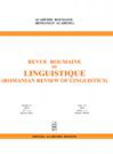 Revue Roumaine De Linguistique-romanian Review Of Linguistics