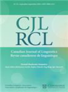 Canadian Journal Of Linguistics-revue Canadienne De Linguistique