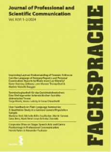 Fachsprache-journal Of Professional And Scientific Communication